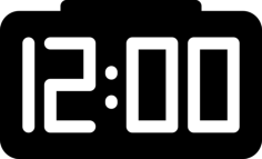 Clock At Twelve Oclock Line Art Illustration Svg, Free Vectors File